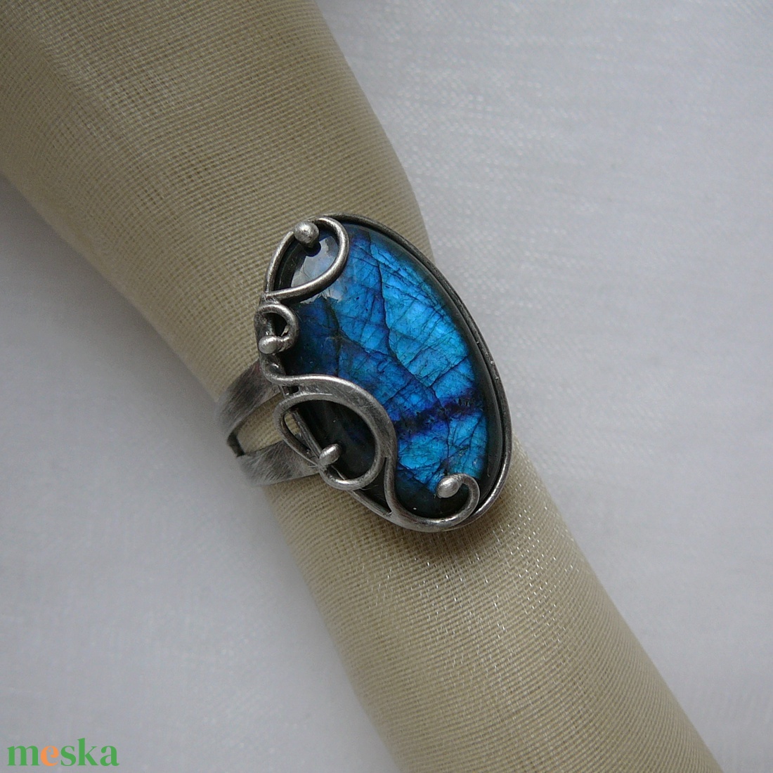 Labradorit gyűrű - ékszer - gyűrű - szoliter gyűrű - Meska.hu