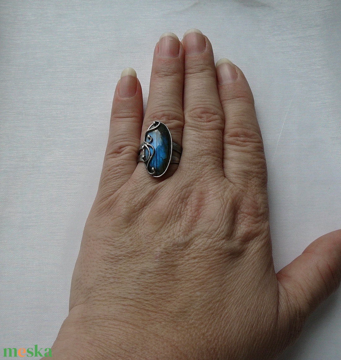 Labradorit gyűrű - ékszer - gyűrű - szoliter gyűrű - Meska.hu