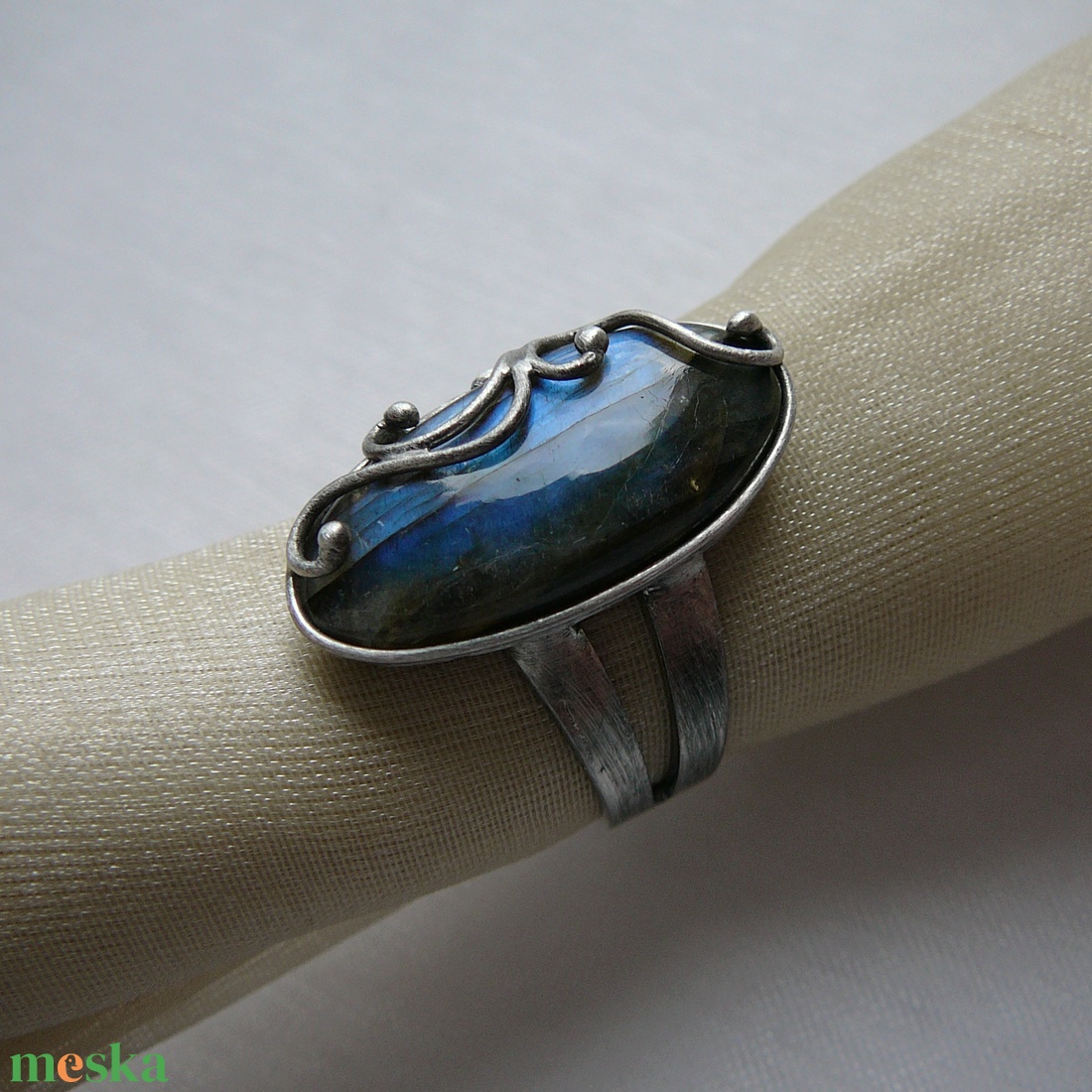Labradorit gyűrű - ékszer - gyűrű - szoliter gyűrű - Meska.hu