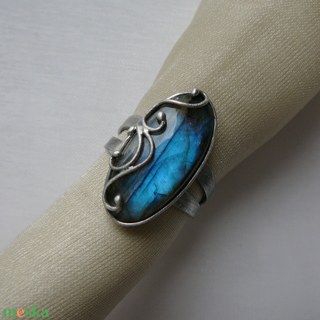 Labradorit gyűrű - ékszer - gyűrű - szoliter gyűrű - Meska.hu