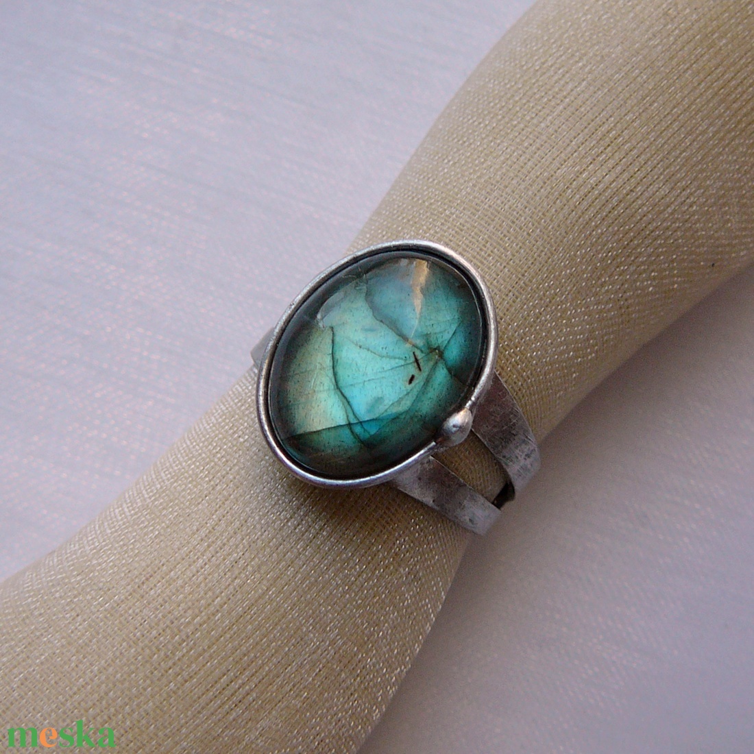 Labradorit gyűrű - ékszer - gyűrű - szoliter gyűrű - Meska.hu