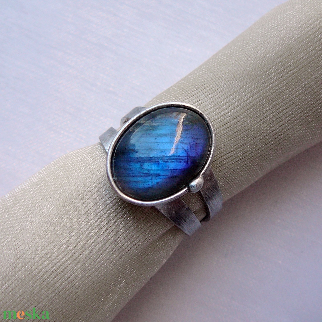 Labradorit gyűrű - ékszer - gyűrű - szoliter gyűrű - Meska.hu
