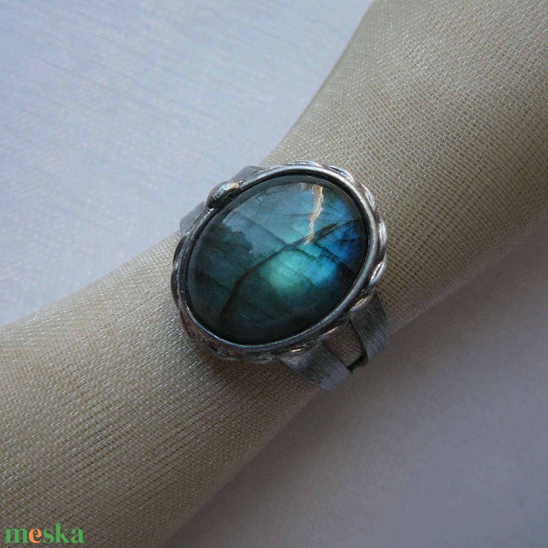 Labradorit gyűrű - ékszer - gyűrű - szoliter gyűrű - Meska.hu