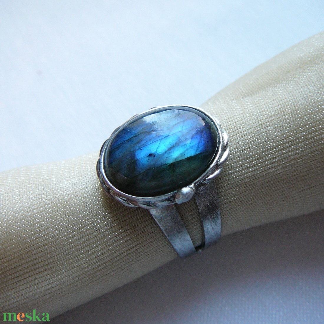 Labradorit gyűrű - ékszer - gyűrű - szoliter gyűrű - Meska.hu