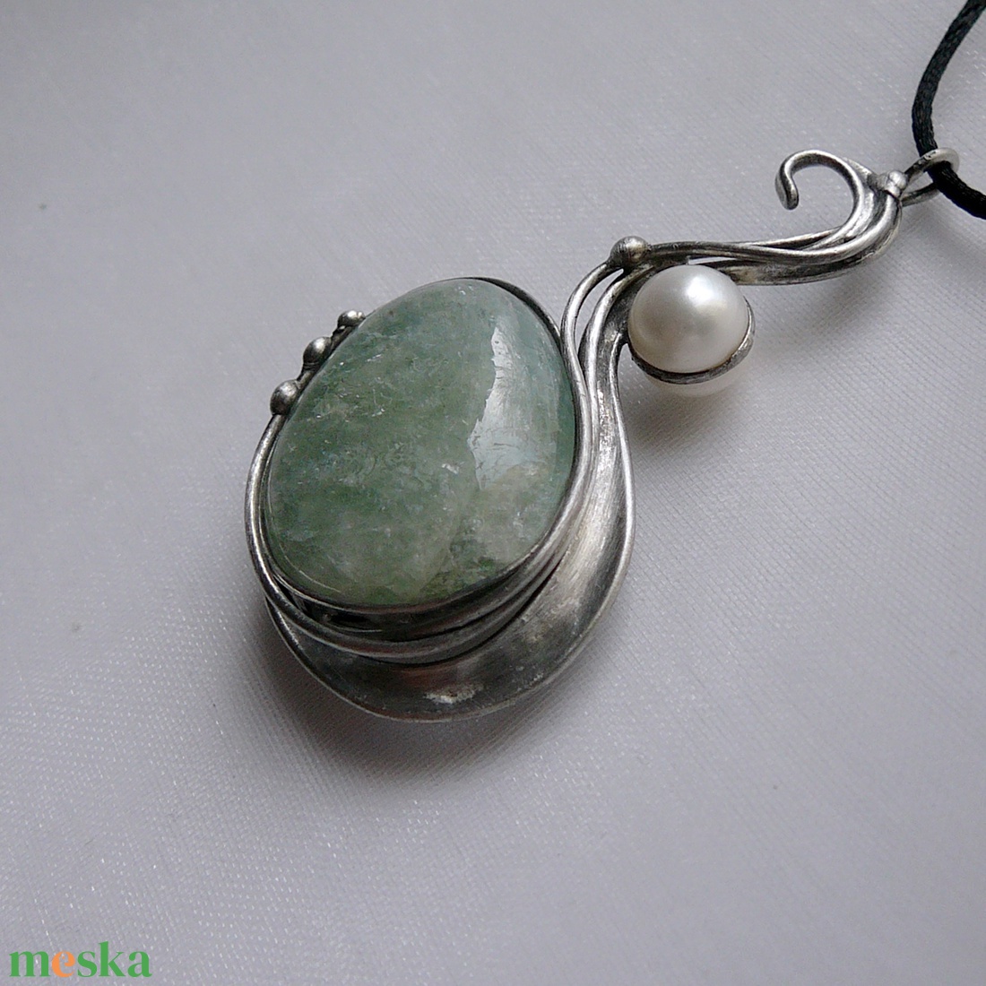 Akvamarin medál - ékszer - nyaklánc - medálos nyaklánc - Meska.hu