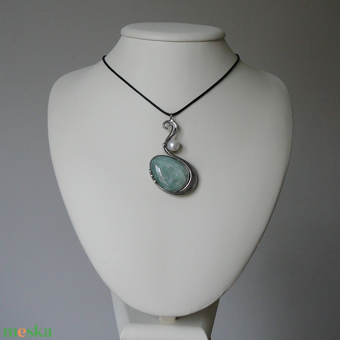 Akvamarin medál - ékszer - nyaklánc - medálos nyaklánc - Meska.hu