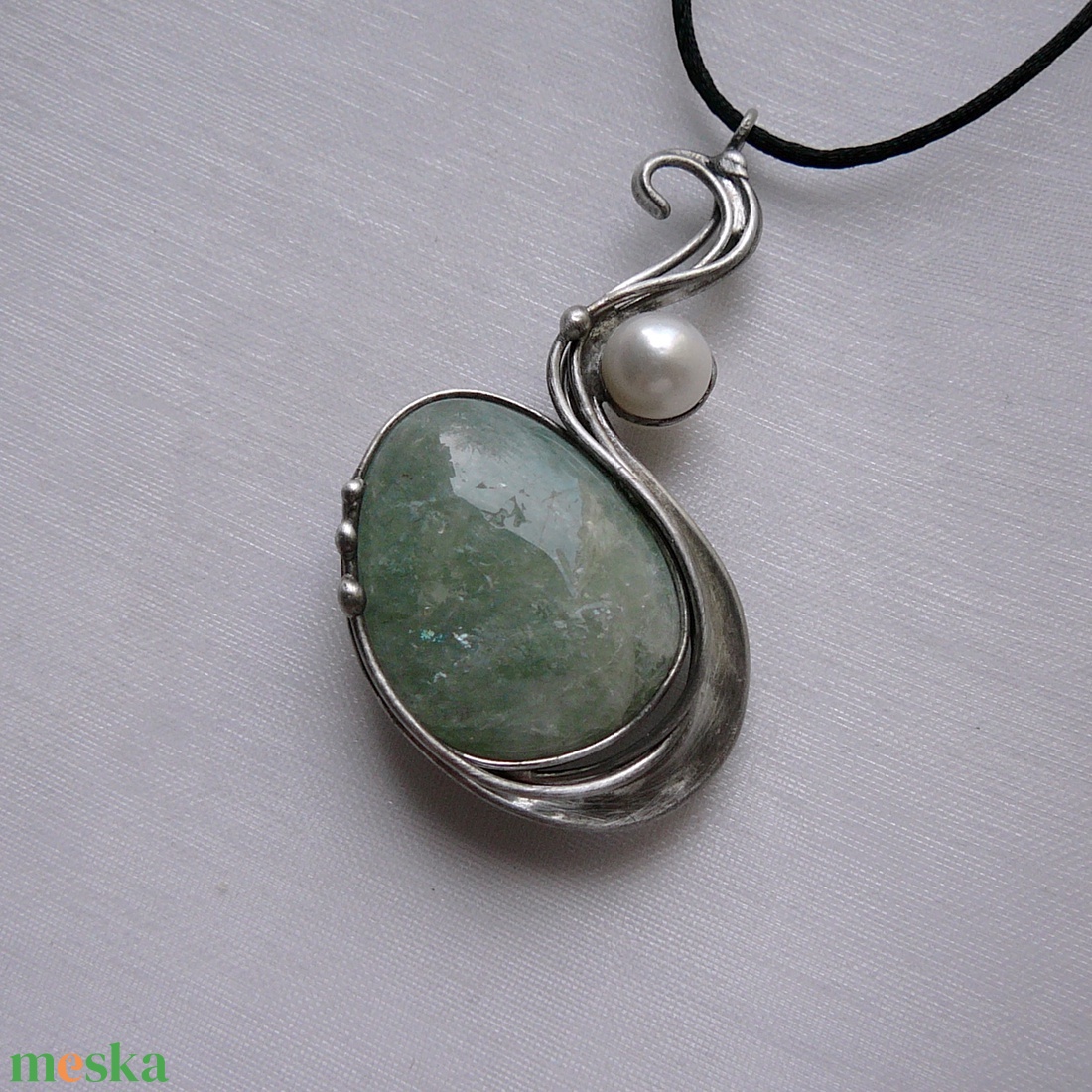 Akvamarin medál - ékszer - nyaklánc - medálos nyaklánc - Meska.hu