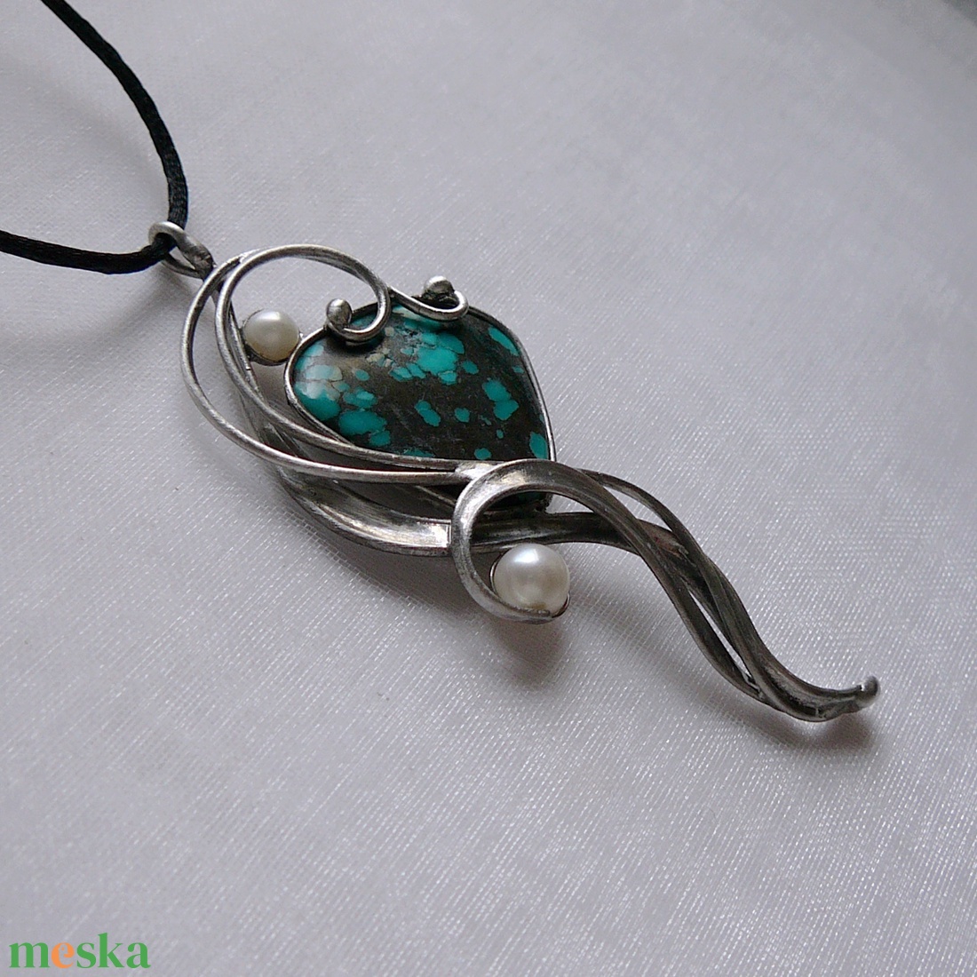 Türkiz medál - ékszer - nyaklánc - medálos nyaklánc - Meska.hu