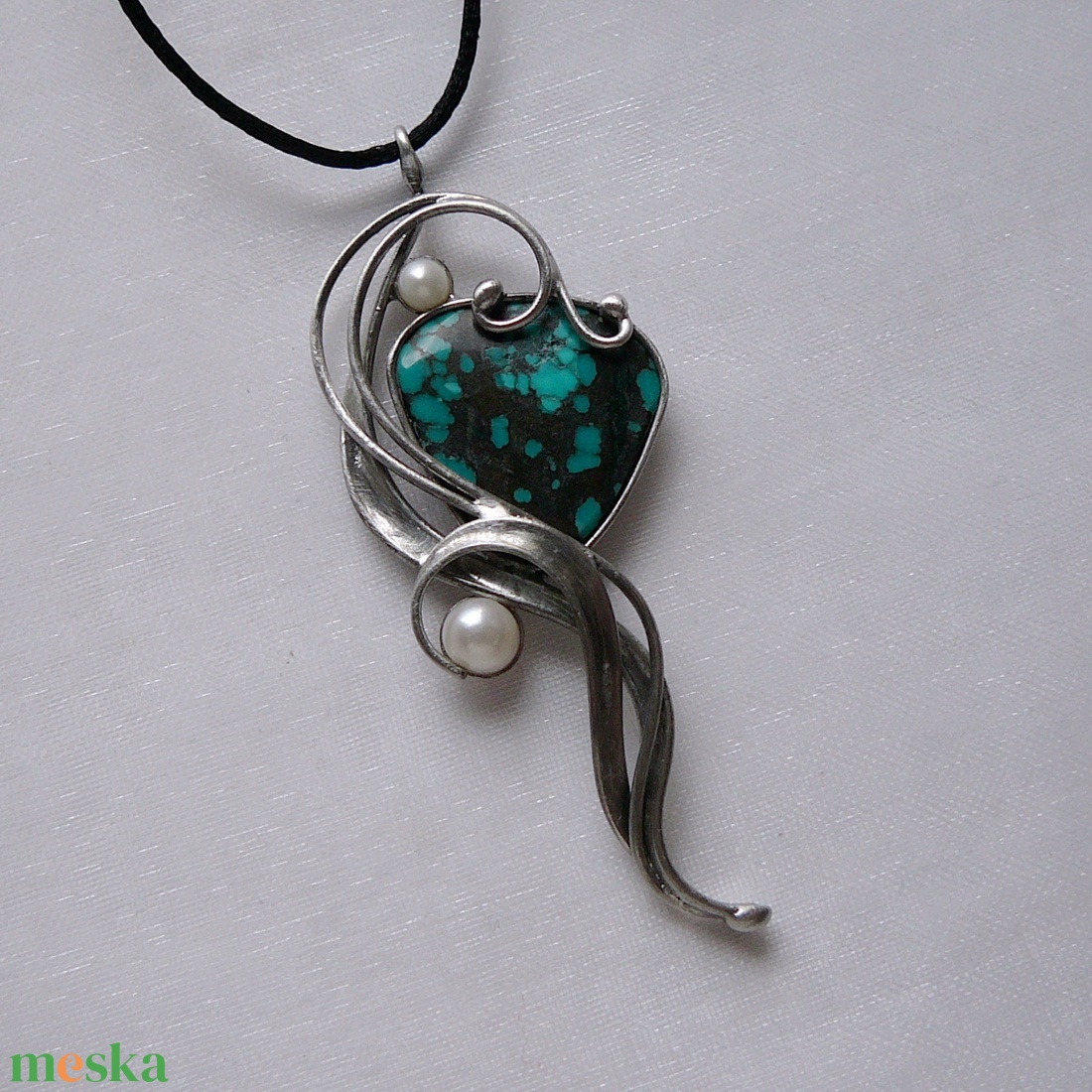 Türkiz medál - ékszer - nyaklánc - medálos nyaklánc - Meska.hu