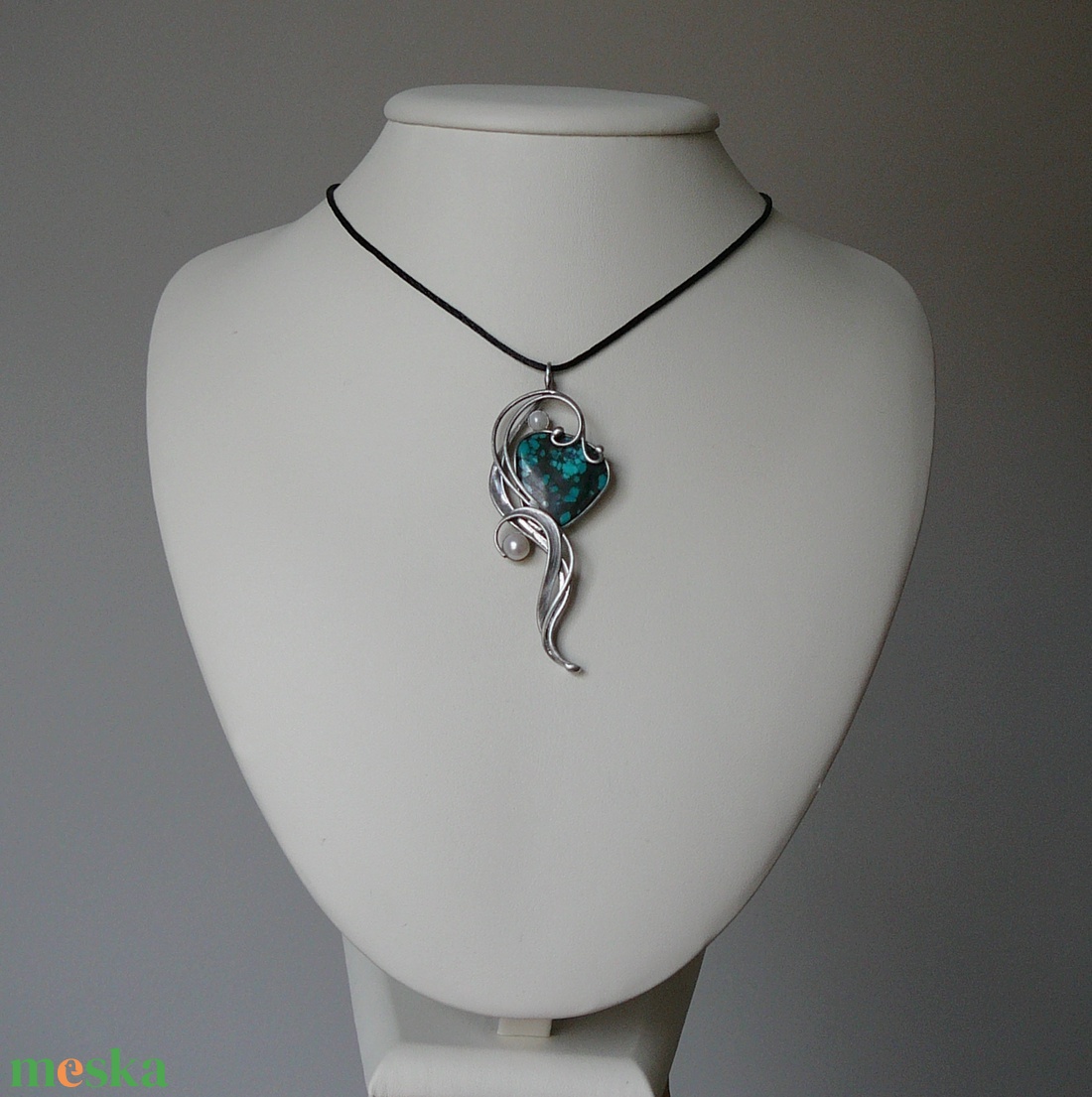 Türkiz medál - ékszer - nyaklánc - medálos nyaklánc - Meska.hu