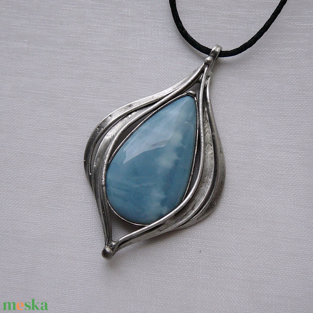 Kék opál medál - ékszer - nyaklánc - medálos nyaklánc - Meska.hu