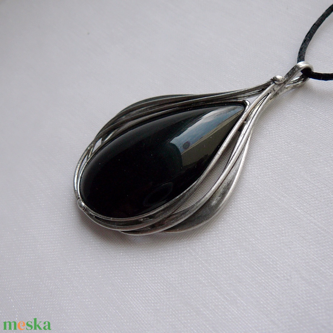 Szivárvány obszidián medál - ékszer - nyaklánc - medálos nyaklánc - Meska.hu