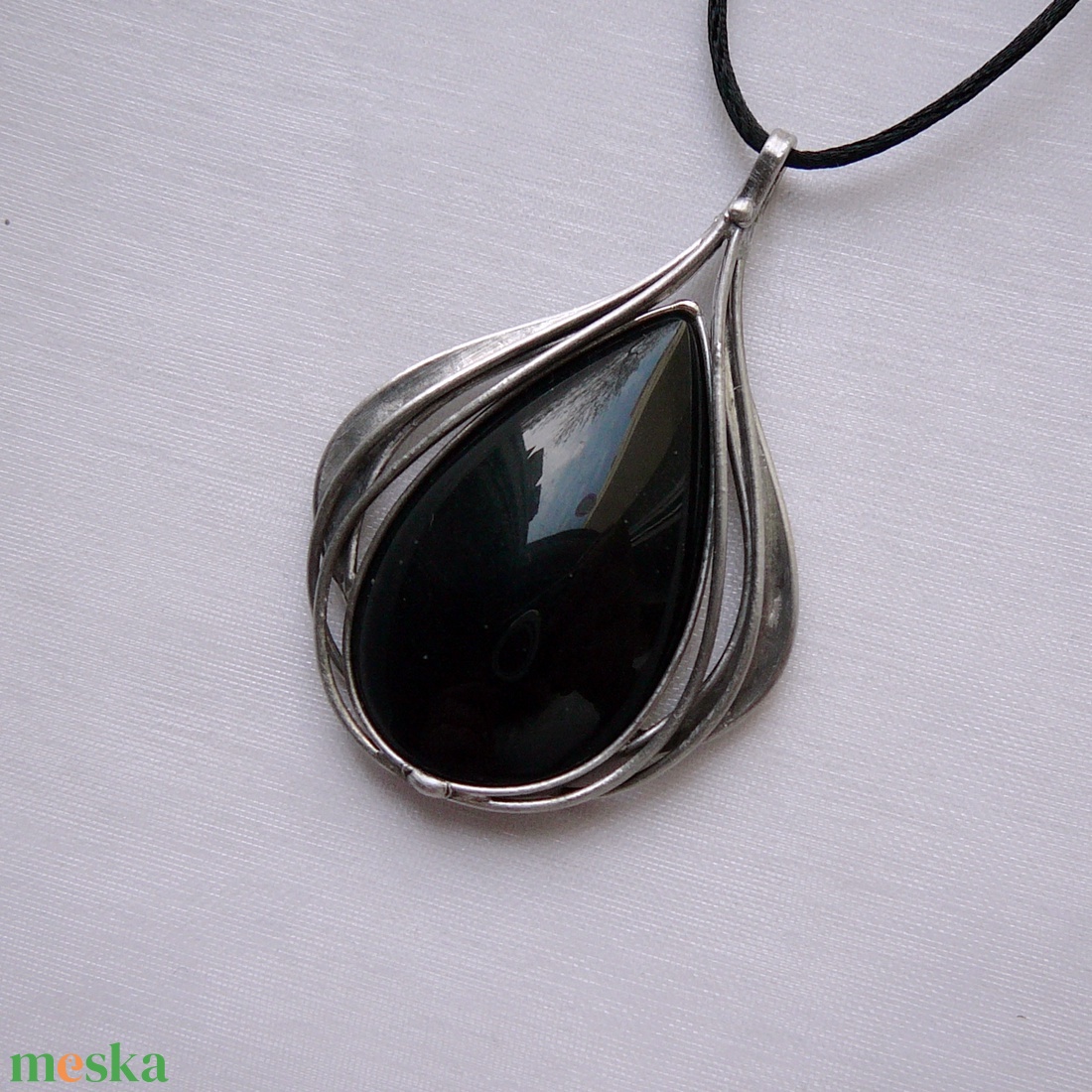 Szivárvány obszidián medál - ékszer - nyaklánc - medálos nyaklánc - Meska.hu