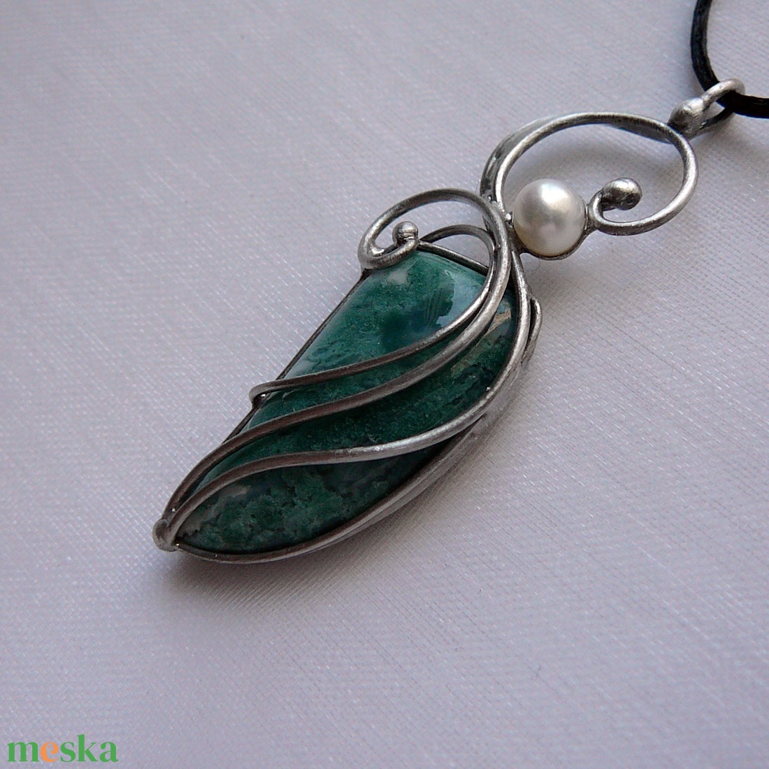 Moha achát medál - ékszer - nyaklánc - medálos nyaklánc - Meska.hu