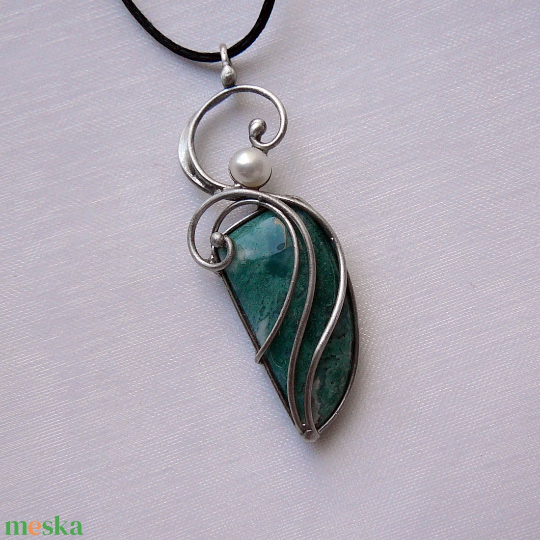 Moha achát medál - ékszer - nyaklánc - medálos nyaklánc - Meska.hu