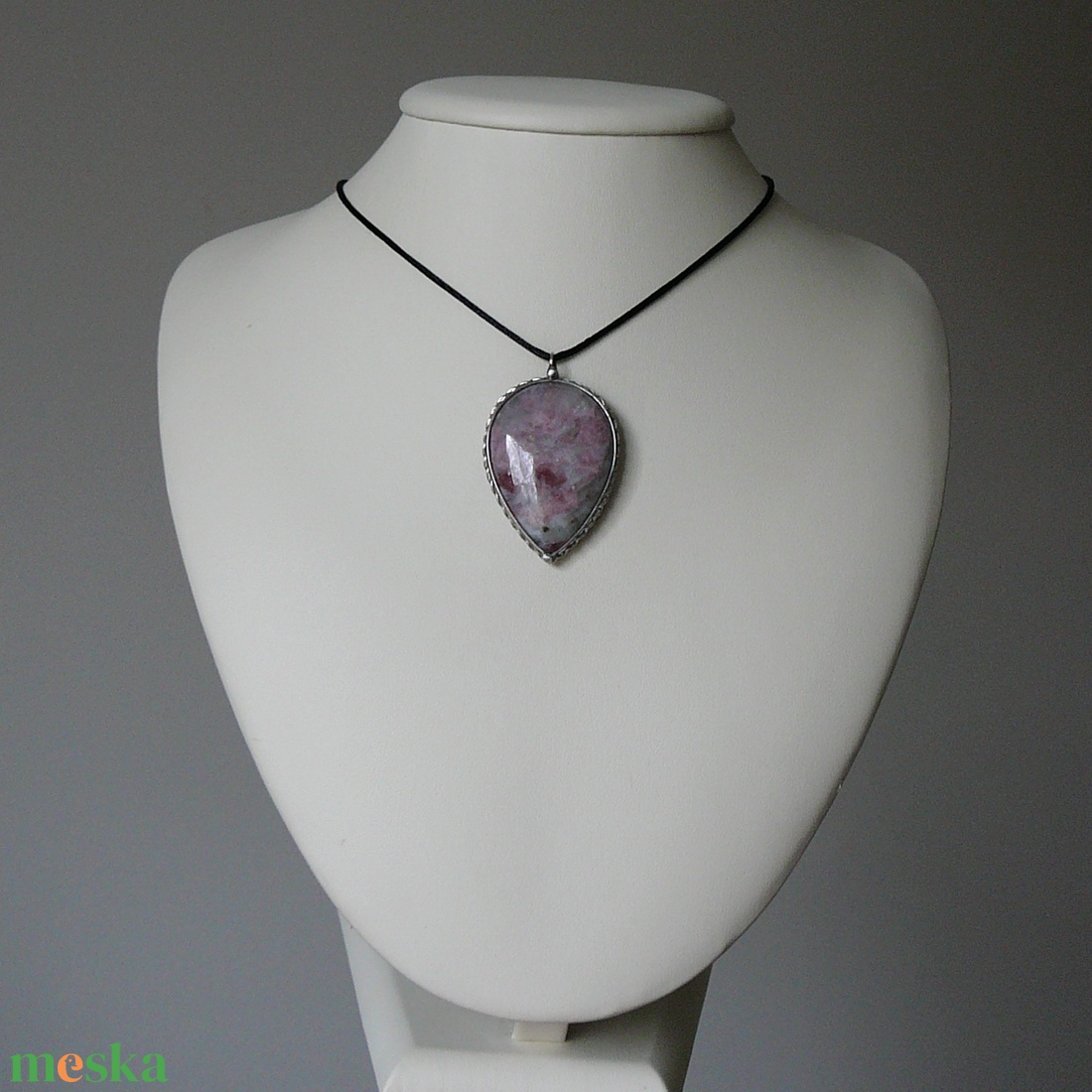 Rubellit csepp medál - ékszer - nyaklánc - medálos nyaklánc - Meska.hu