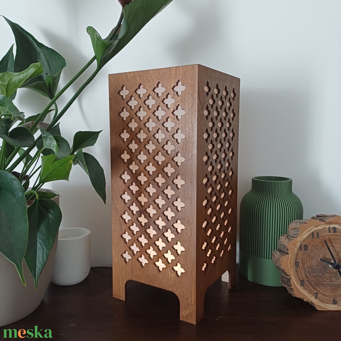 Fából készült éjjeli lámpa állítható fényerővel - otthon & életmód - lámpa - hangulatlámpa - Meska.hu