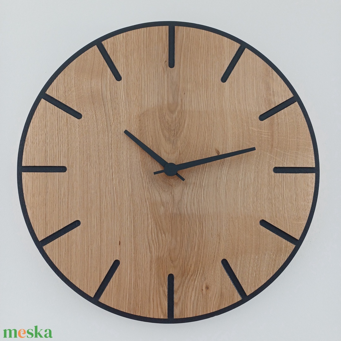 Tölgyfa falióra 35cm fekete - otthon & életmód - dekoráció - fali és függő dekoráció - falióra & óra - Meska.hu