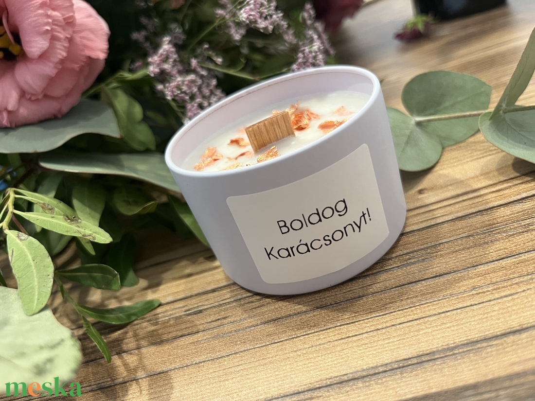 Karácsonyi egyedi feliratos kézműves szójaviasz gyertya - otthon & életmód - gyertya, illat, aroma - gyertya - Meska.hu