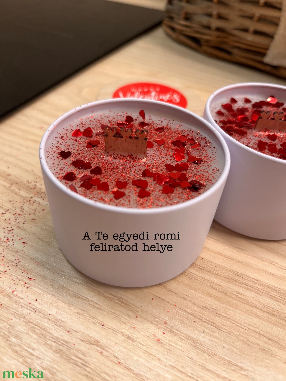 Valentin-napi egyedi feliratos kézműves szójaviasz gyertya - otthon & életmód - gyertya, illat, aroma - gyertya - Meska.hu
