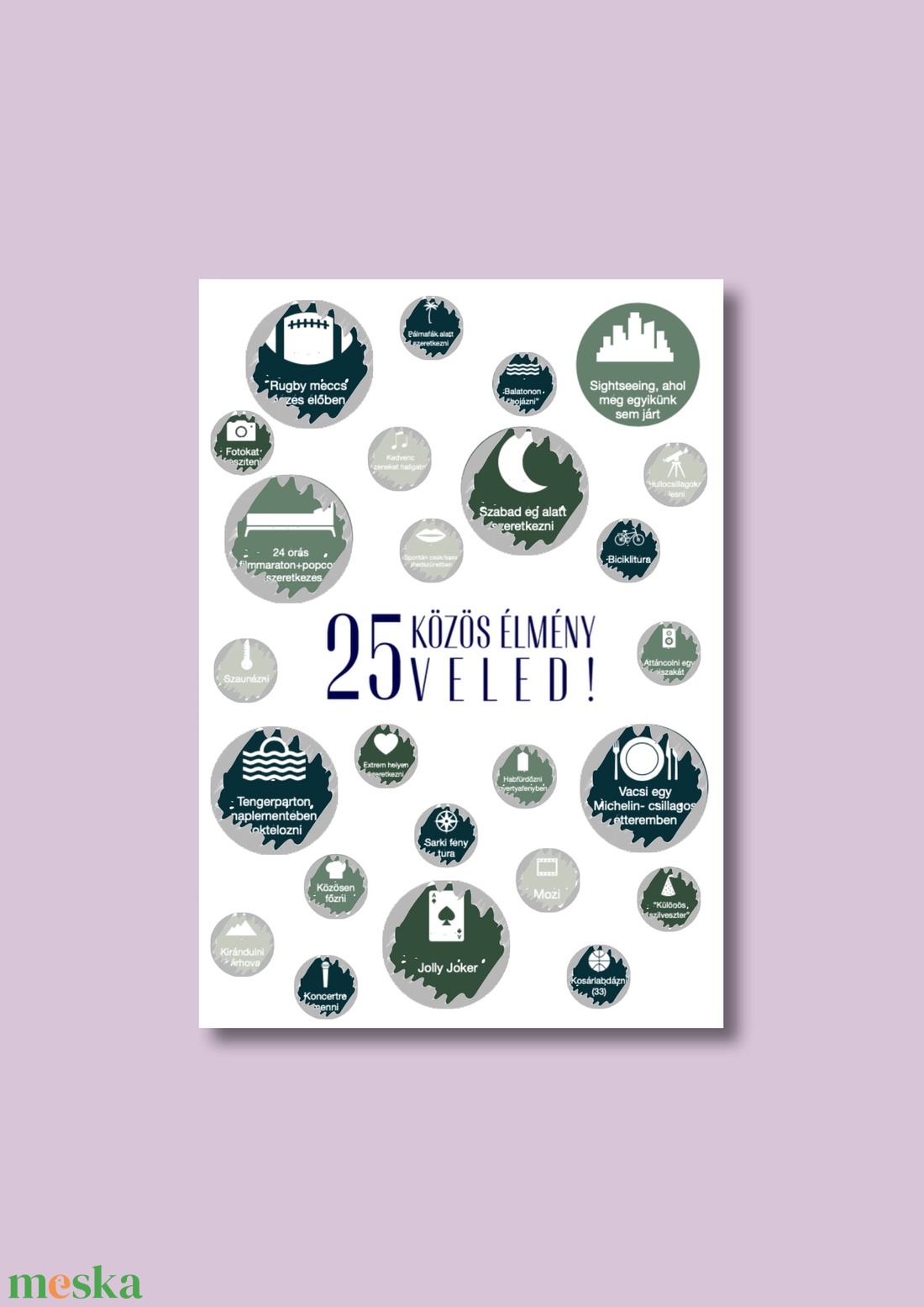 25 közös élmény veled kaparós poszter - A4 - otthon & életmód - papír, írószer - ajándékozás kellékei - ajándék sorsjegy - Meska.hu