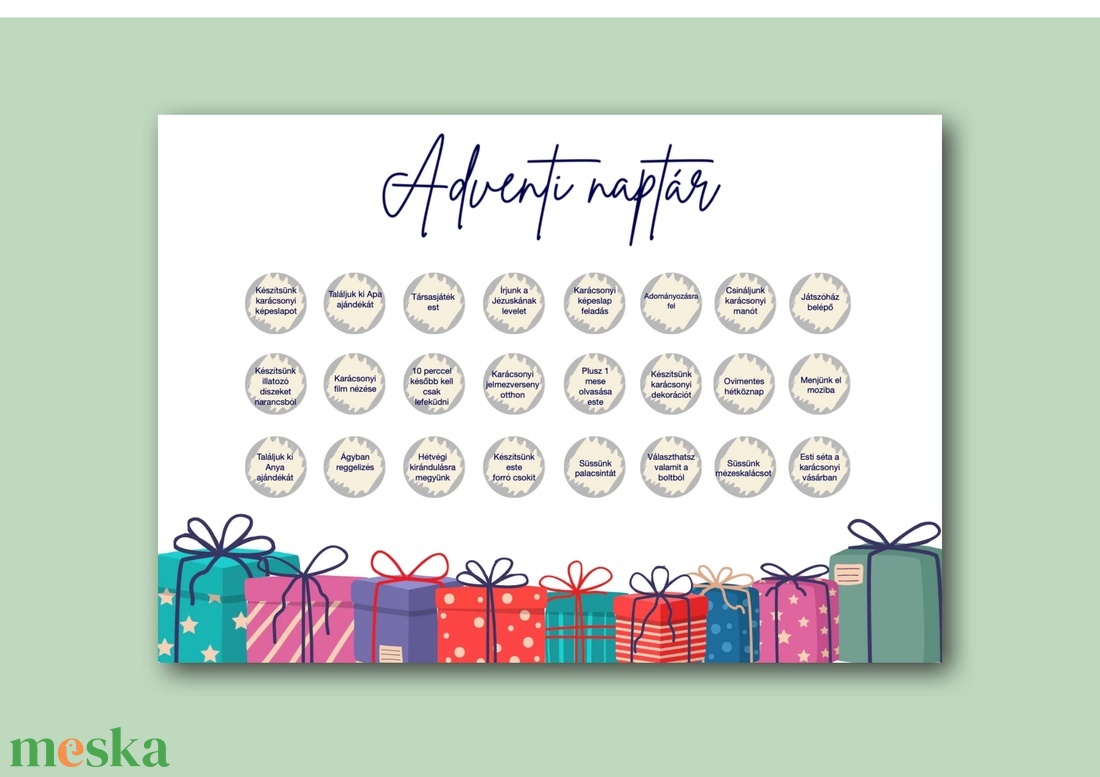 Adventi naptár kaparós poszter - A4 - otthon & életmód - papír, írószer - ajándékozás kellékei - ajándék sorsjegy - Meska.hu Adventi naptár kaparós poszter - A4 - otthon & életmód - papír, írószer - ajándékozás kellékei - ajándék sorsjegy - Meska.hu