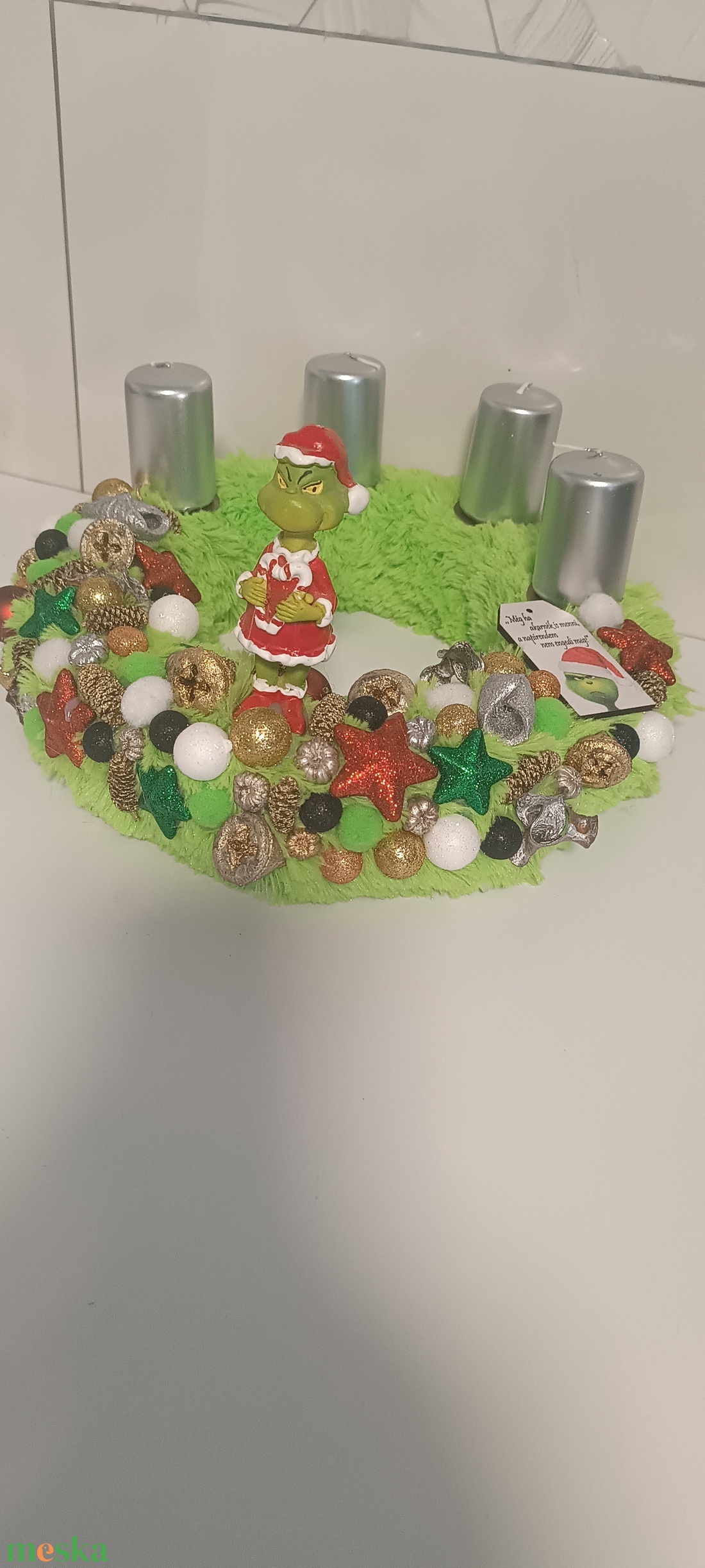 Grincses adventi koszorú  - karácsony - adventi díszek - adventi koszorú - Meska.hu