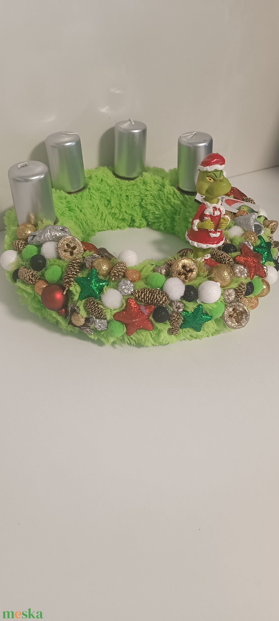 Grincses adventi koszorú  - karácsony - adventi díszek - adventi koszorú - Meska.hu