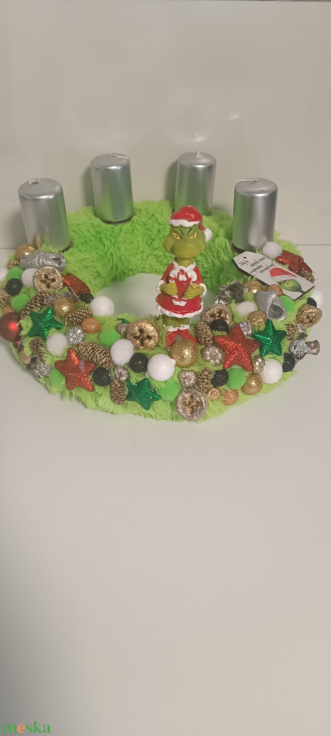 Grincses adventi koszorú  - karácsony - adventi díszek - adventi koszorú - Meska.hu