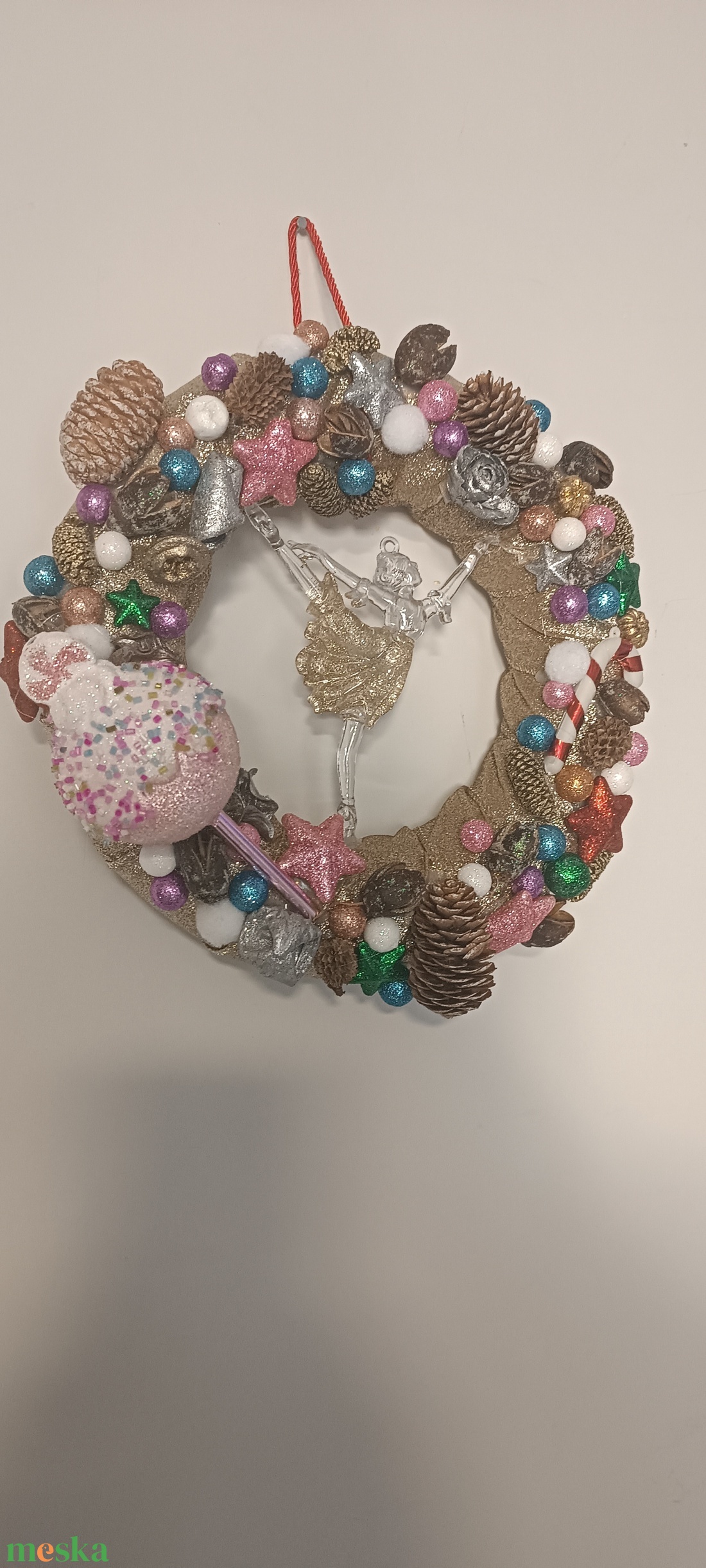 Balerina ajtódísz  - karácsony - karácsonyi lakásdekoráció - karácsonyi ajtódíszek - Meska.hu