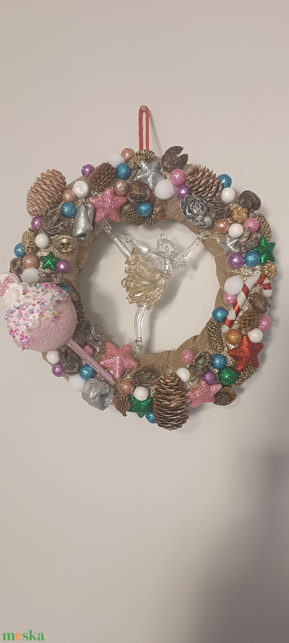 Balerina ajtódísz  - karácsony - karácsonyi lakásdekoráció - karácsonyi ajtódíszek - Meska.hu