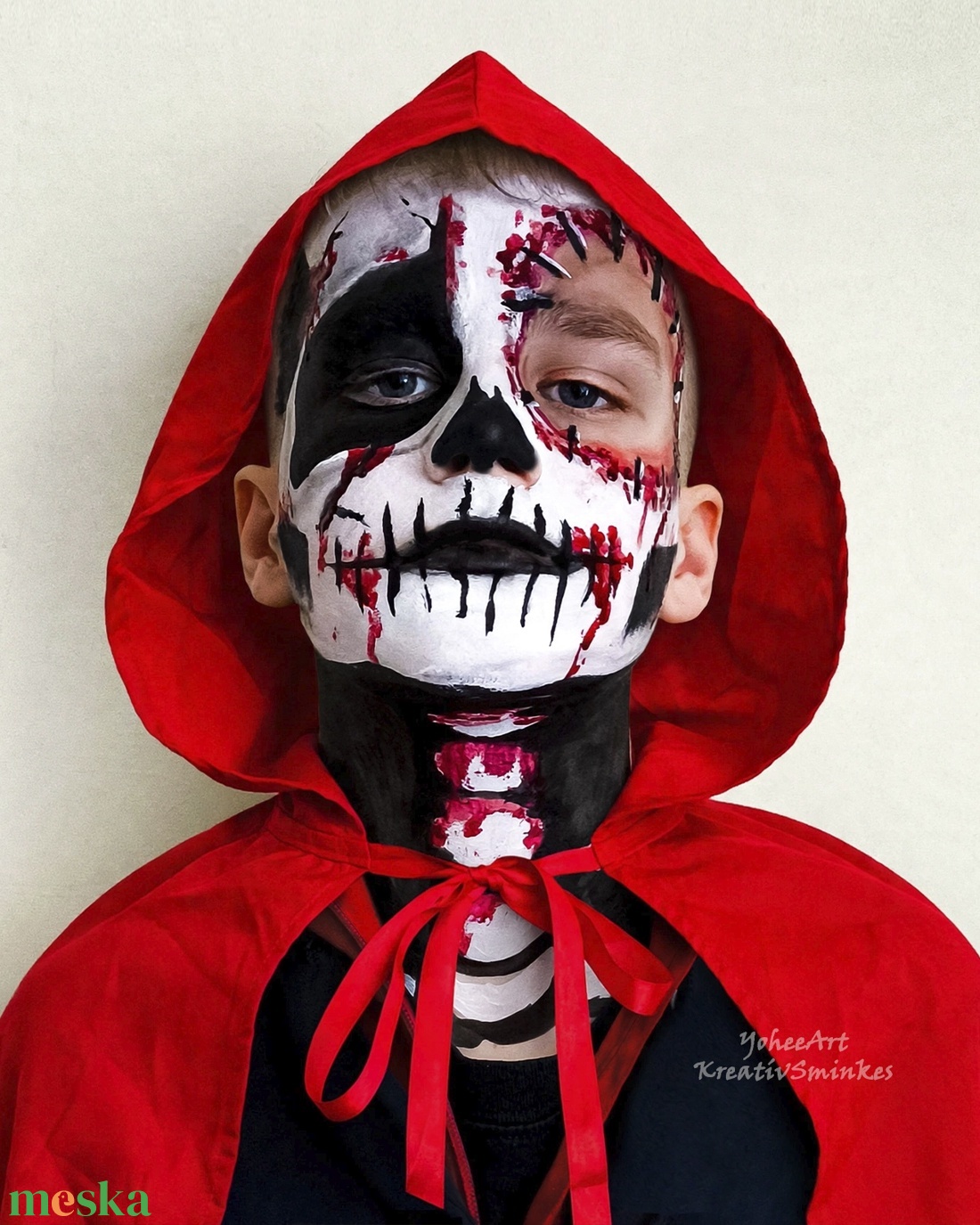 Kapucnis fantasy köpeny � piros - Halloween, farsang, cosplay  - ruha & divat - jelmez & álarc - jelmez - Meska.hu