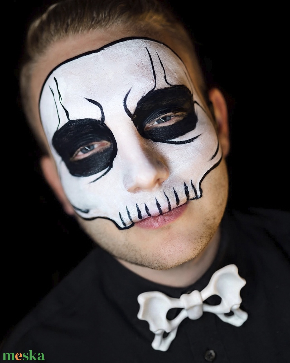 Csont alakú csokornyakkendő � matt fehér Halloween jelmezkiegészítő - ruha & divat - jelmez & álarc - jelmez - Meska.hu