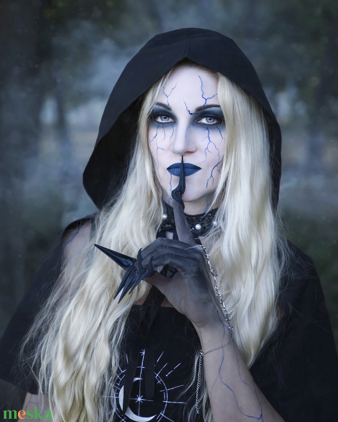 Kapucnis fantasy köpeny - fekete � Halloween, farsang, cosplay � MYTHOS - ruha & divat - jelmez & álarc - jelmez - Meska.hu