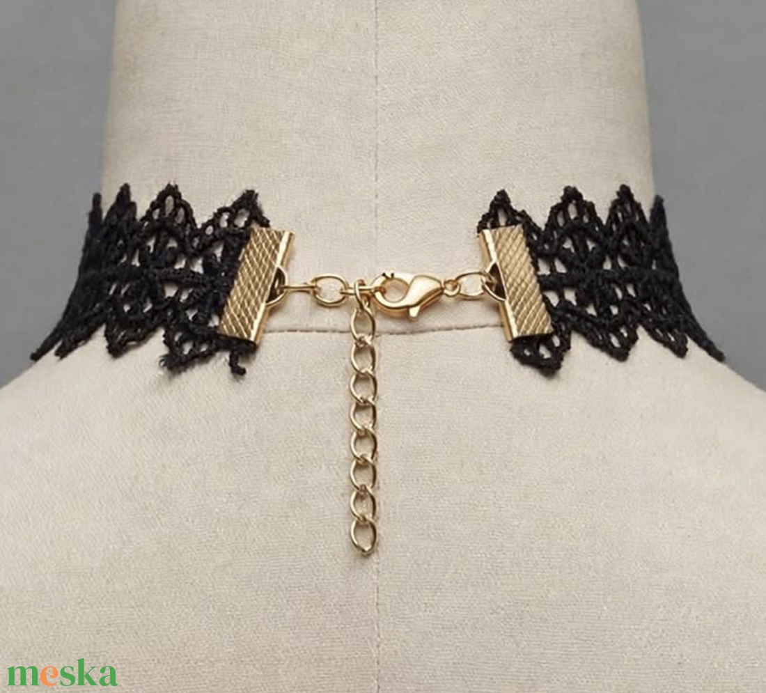 Noir Lace � Fekete csipke choker nyaklánc - ékszer - nyaklánc - nyakpánt, gallér - Meska.hu