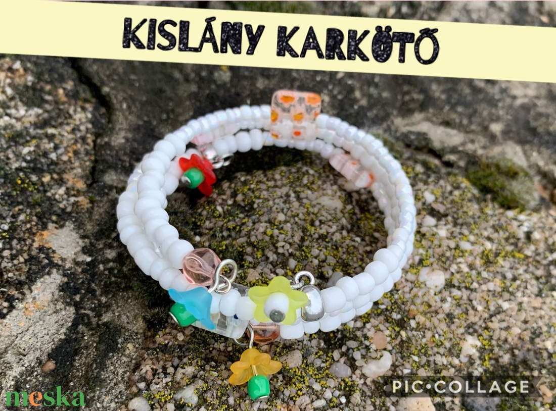 Törpilla Virágos kislány karkötő akril virágokkal - ékszer - karkötő - memóriadrótos karkötő - Meska.hu Törpilla Virágos kislány karkötő akril virágokkal - ékszer - karkötő - memóriadrótos karkötő - Meska.hu