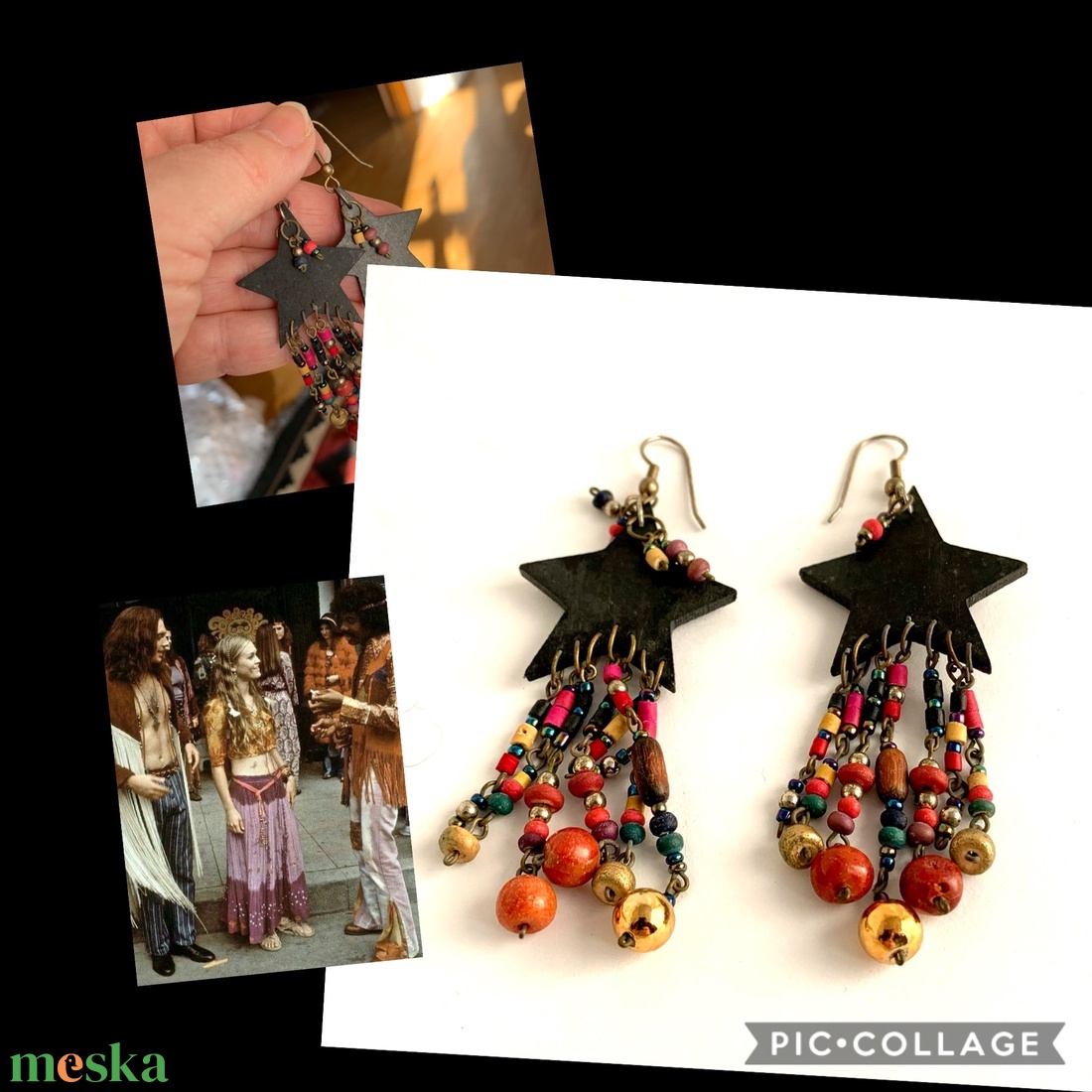 Régi ékszer, retro vintage ékszer, egyedi midcentury ékszer, fülbevaló csillagos, lógó retro hippi fülbevaló 70-es évek - ékszer - ékszerszett - Meska.hu Régi ékszer, retro vintage ékszer, egyedi midcentury ékszer, fülbevaló csillagos, lógó retro hippi fülbevaló 70-es évek - ékszer - ékszerszett - Meska.hu