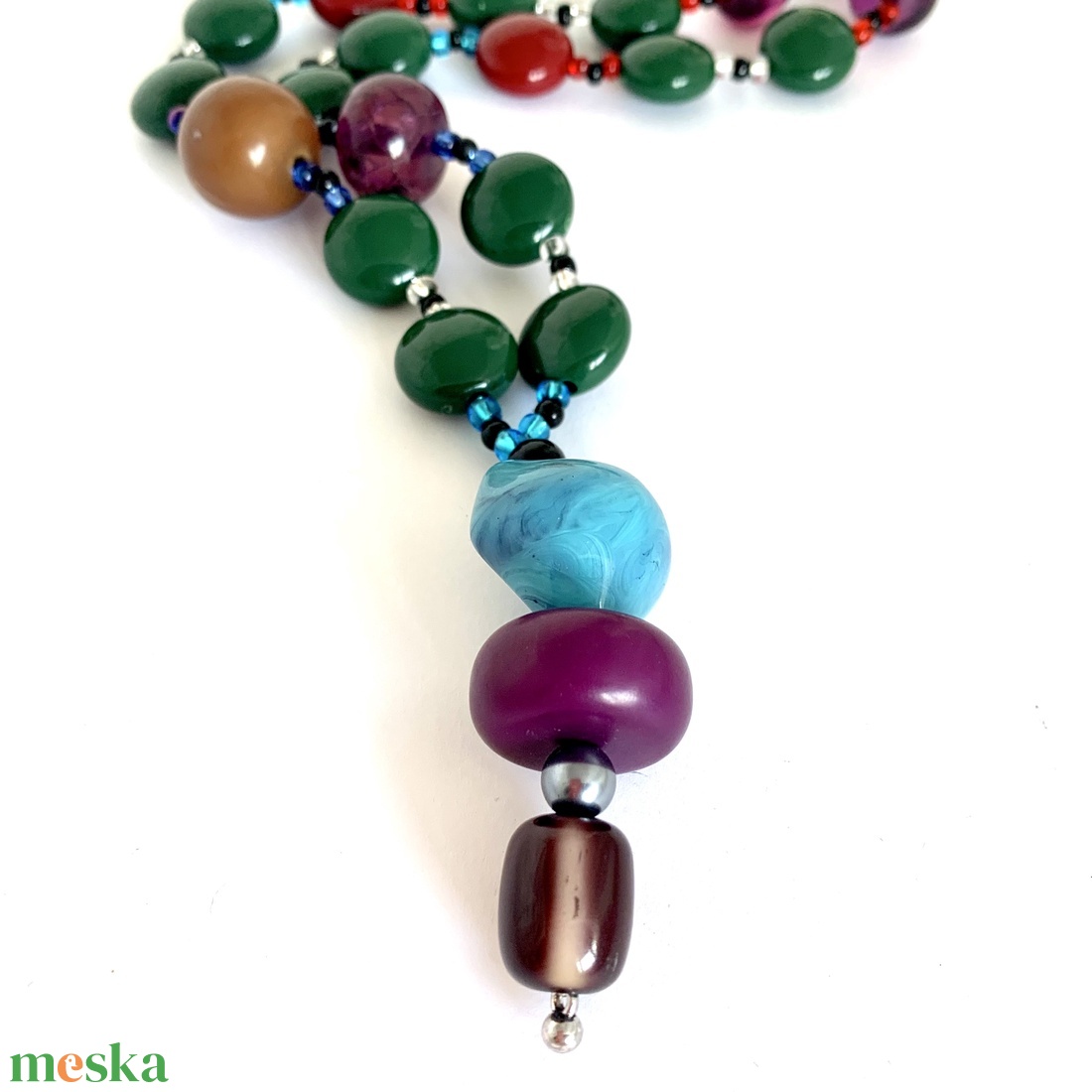 80 cm+8 cm-es olasz vintage nyaklánc az 1980-as évekből, hibátlan minőségi régi ékszer, retro nyakék eggyöngyökből - ékszer - ékszerszett - Meska.hu