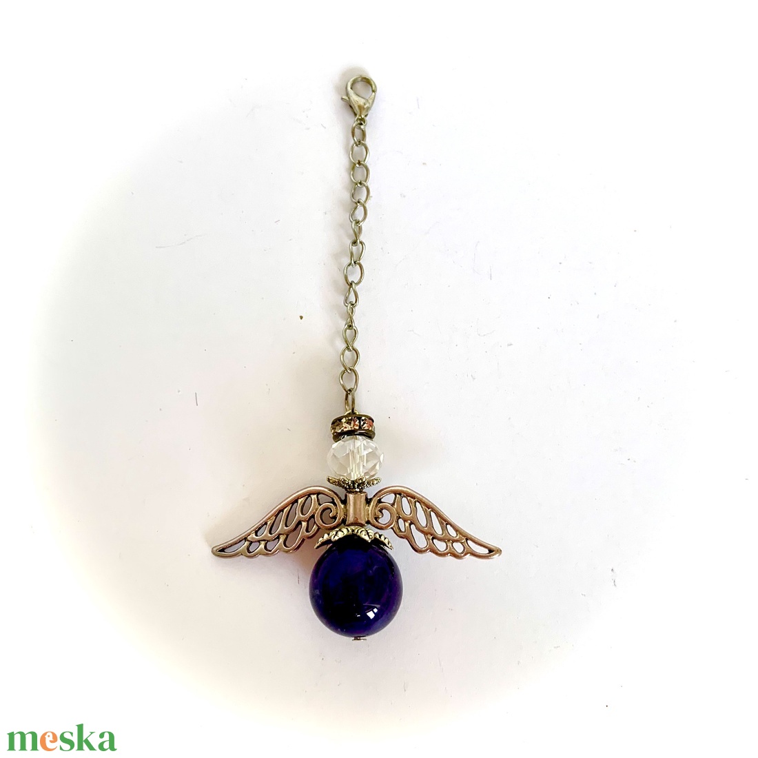 Nagy AMETISZT Angyal, angyalka, őrangyal charm, angyal dísz, angyalos kulcstartó, táskadísz, ajándék angyalka tündér - ékszer - karkötő - charm karkötő - Meska.hu Nagy AMETISZT Angyal, angyalka, őrangyal charm, angyal dísz, angyalos kulcstartó, táskadísz, ajándék angyalka tündér - ékszer - karkötő - charm karkötő - Meska.hu