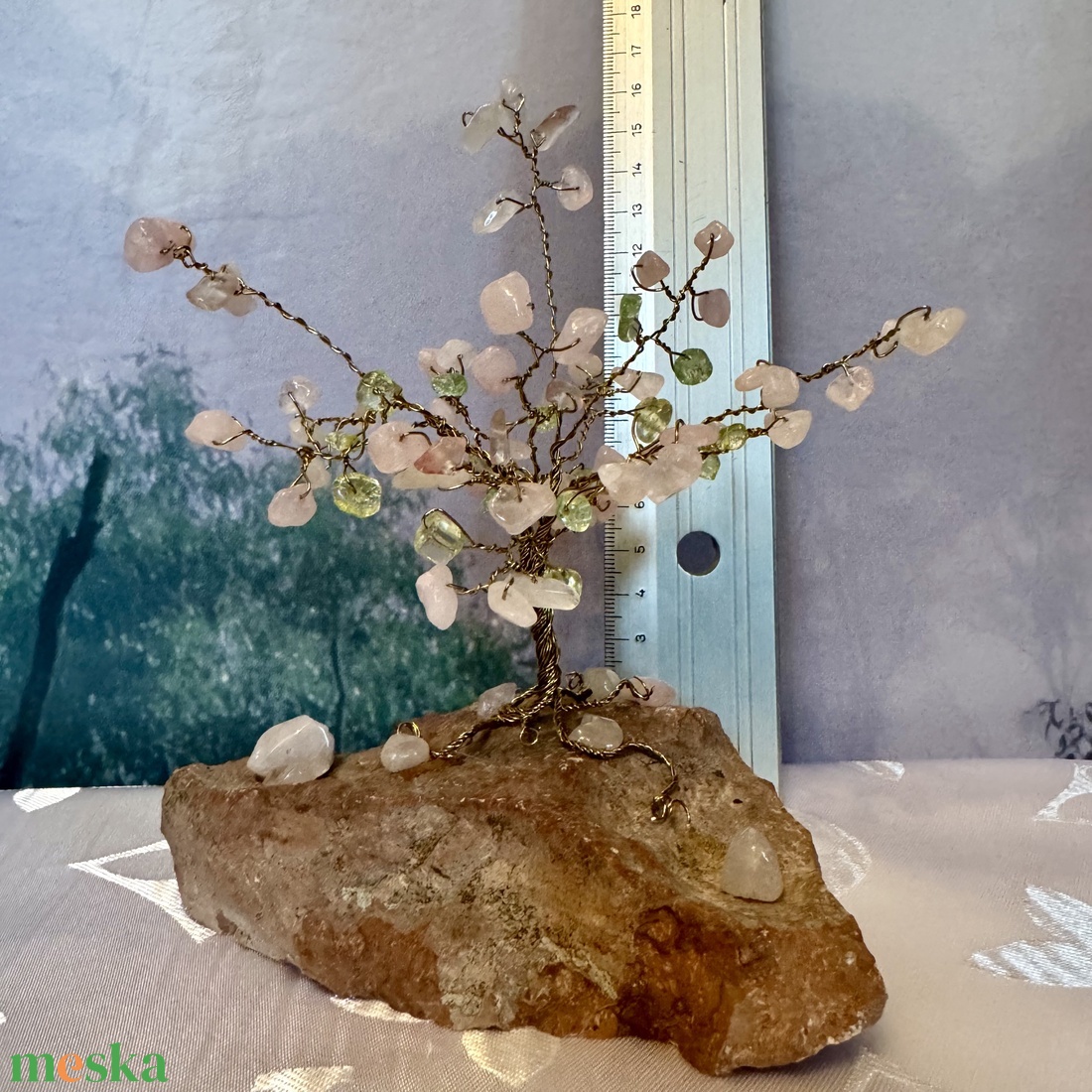 Bonsai Rózsakvarc Ékszerfa szerencsefa, életfa, pénzfa, kristályfa rózsa kvarc kövekből drágakő fa - otthon & lakás - dekoráció - asztal és polc dekoráció - gyöngyfa, ásványfa - Meska.hu