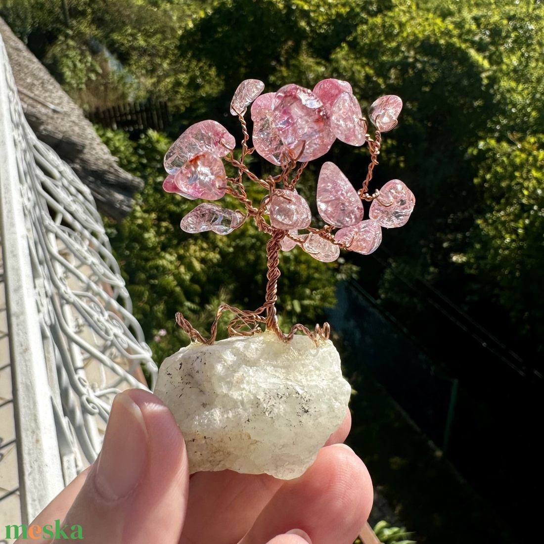 Mini Bonsai Rózsakvarc Ékszerfa szerencsefa, életfa, pénzfa, kristályfa rózsa kvarc kövekből drágakő fa - otthon & életmód - dekoráció - asztal és polc dekoráció - gyöngyfa, ásványfa - Meska.hu