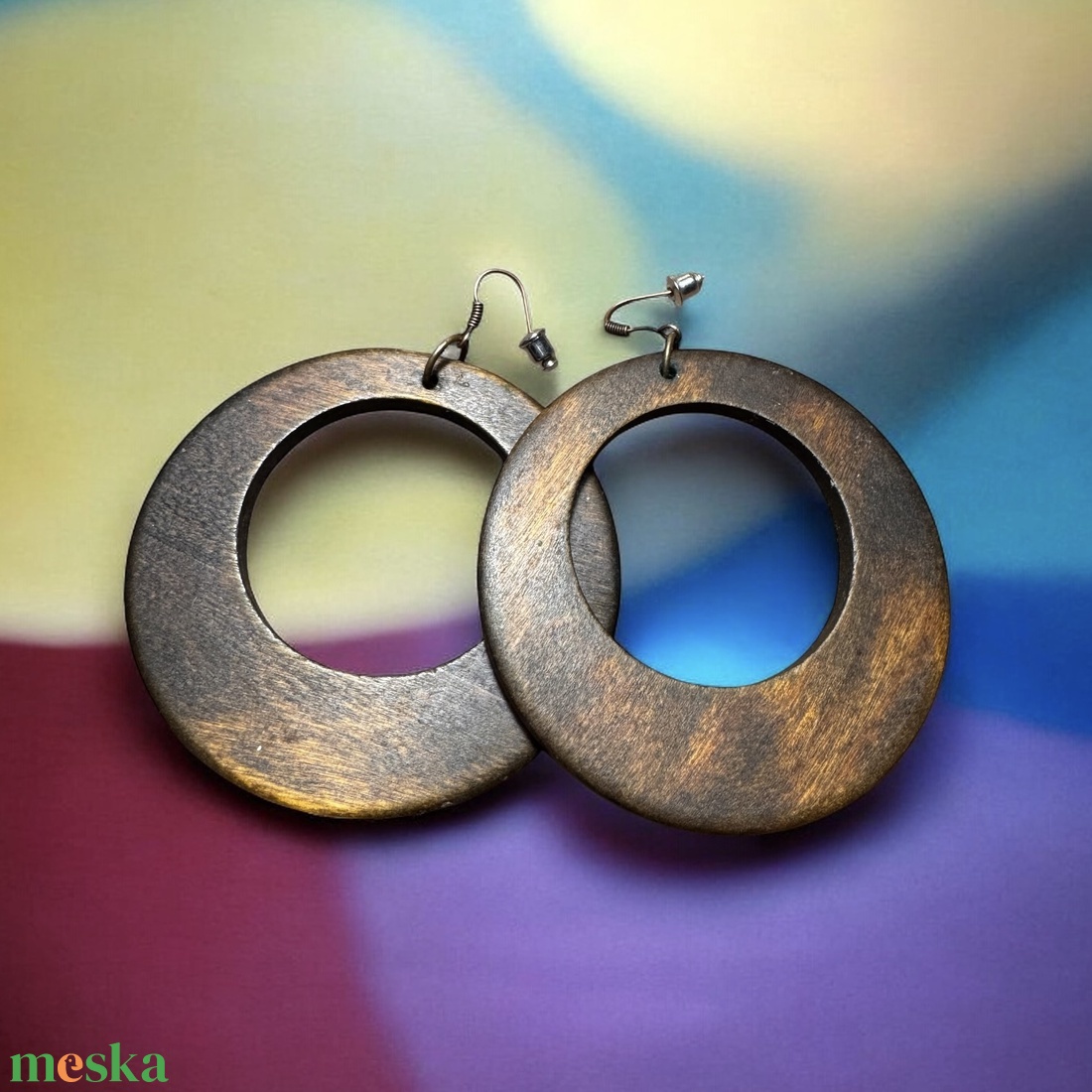 Nagy fa fülbevaló karika, 6,3 cm átmérő - bronz szín akasztóval, fa ékszer, feltűnő egyedi fa karika fülbevaló - ékszer - fülbevaló - lógó fülbevaló - Meska.hu Nagy fa fülbevaló karika, 6,3 cm átmérő - bronz szín akasztóval, fa ékszer, feltűnő egyedi fa karika fülbevaló - ékszer - fülbevaló - lógó fülbevaló - Meska.hu