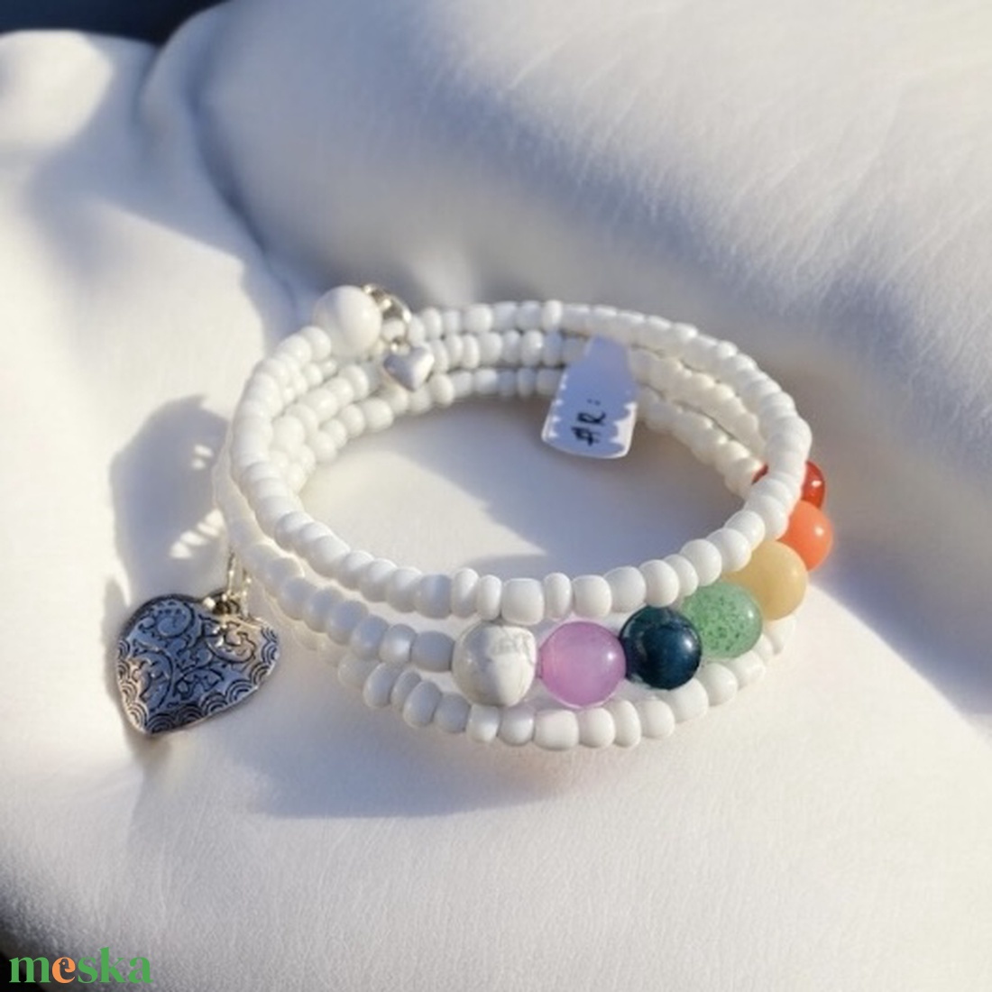 NAGY MÉRET: Csakra harmonizáló karkötő memóriadróton Méret: L/XL, ásvány gyöngyökből, szív díszítéssel, 6 cm átmérő - ékszer - karkötő - memóriadrótos karkötő - Meska.hu NAGY MÉRET: Csakra harmonizáló karkötő memóriadróton Méret: L/XL, ásvány gyöngyökből, szív díszítéssel, 6 cm átmérő - ékszer - karkötő - memóriadrótos karkötő - Meska.hu