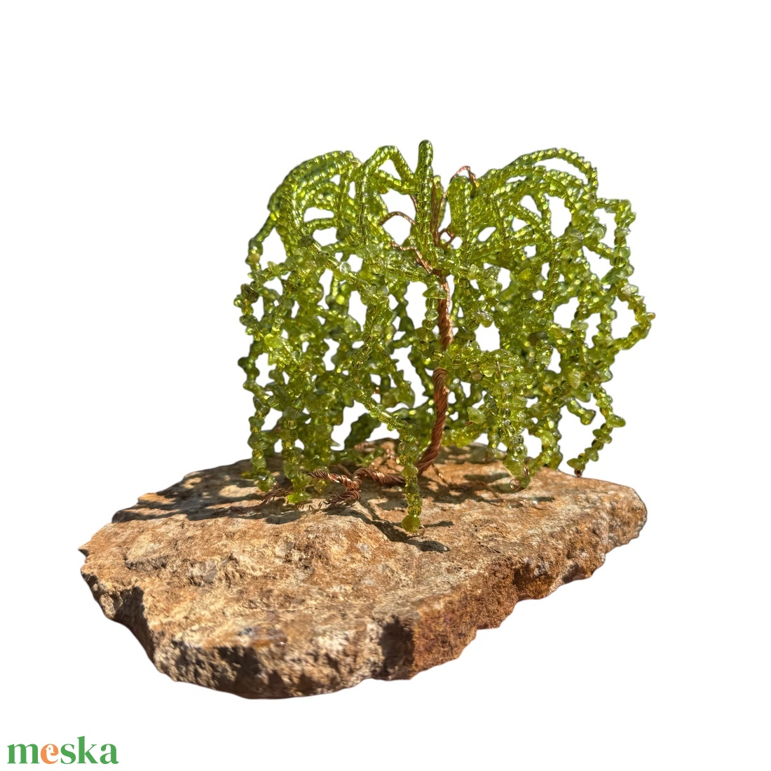 Fa ásványból, Bonsai kristály Ékszerfa szerencsefa, életfa, pénzfa, kristályfa zöld peridot kvarc kövekből drágakő fa - otthon & életmód - dekoráció - asztal és polc dekoráció - gyöngyfa, ásványfa - Meska.hu