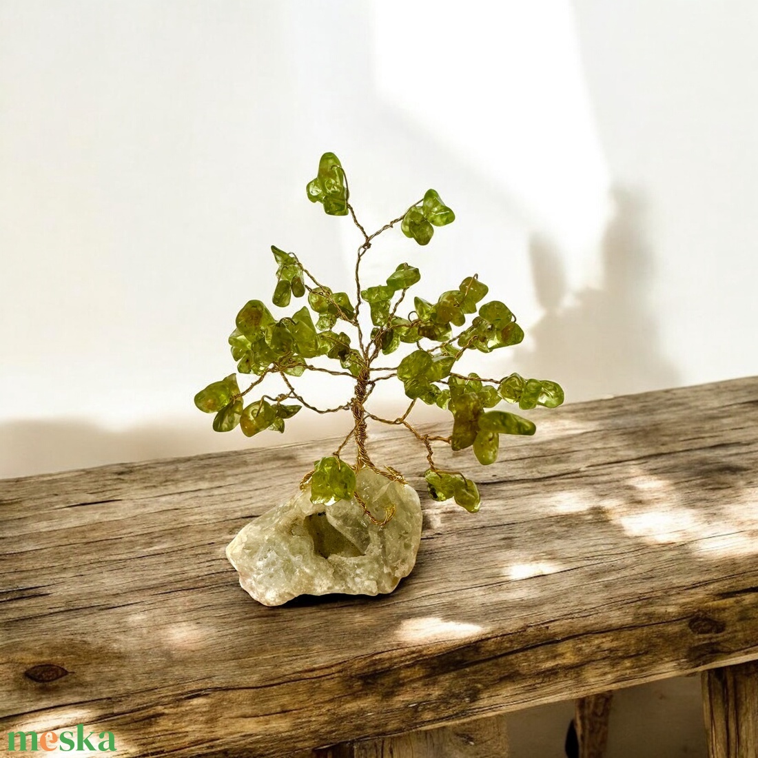 Fa ásványból, Mini Bonsai Kistály Ékszerfa szerencsefa, életfa, pénzfa, kristályfa peridot kvarc kövekből drágakő fa - otthon & életmód - dekoráció - asztal és polc dekoráció - gyöngyfa, ásványfa - Meska.hu