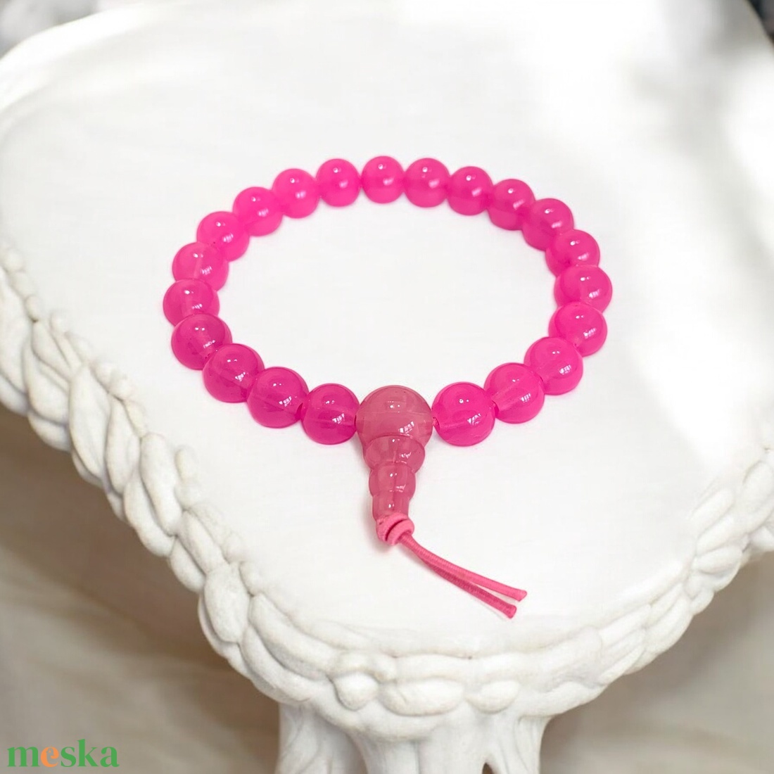 Pink Mala karkötő - üveg mala karkötő - rózsaszín - méret: S/M, kis jóga karkötő, rózsaszín karperec, pink karkötő - otthon & életmód - dekoráció - spiritualitás - mala - Meska.hu Pink Mala karkötő - üveg mala karkötő - rózsaszín - méret: S/M, kis jóga karkötő, rózsaszín karperec, pink karkötő - otthon & életmód - dekoráció - spiritualitás - mala - Meska.hu