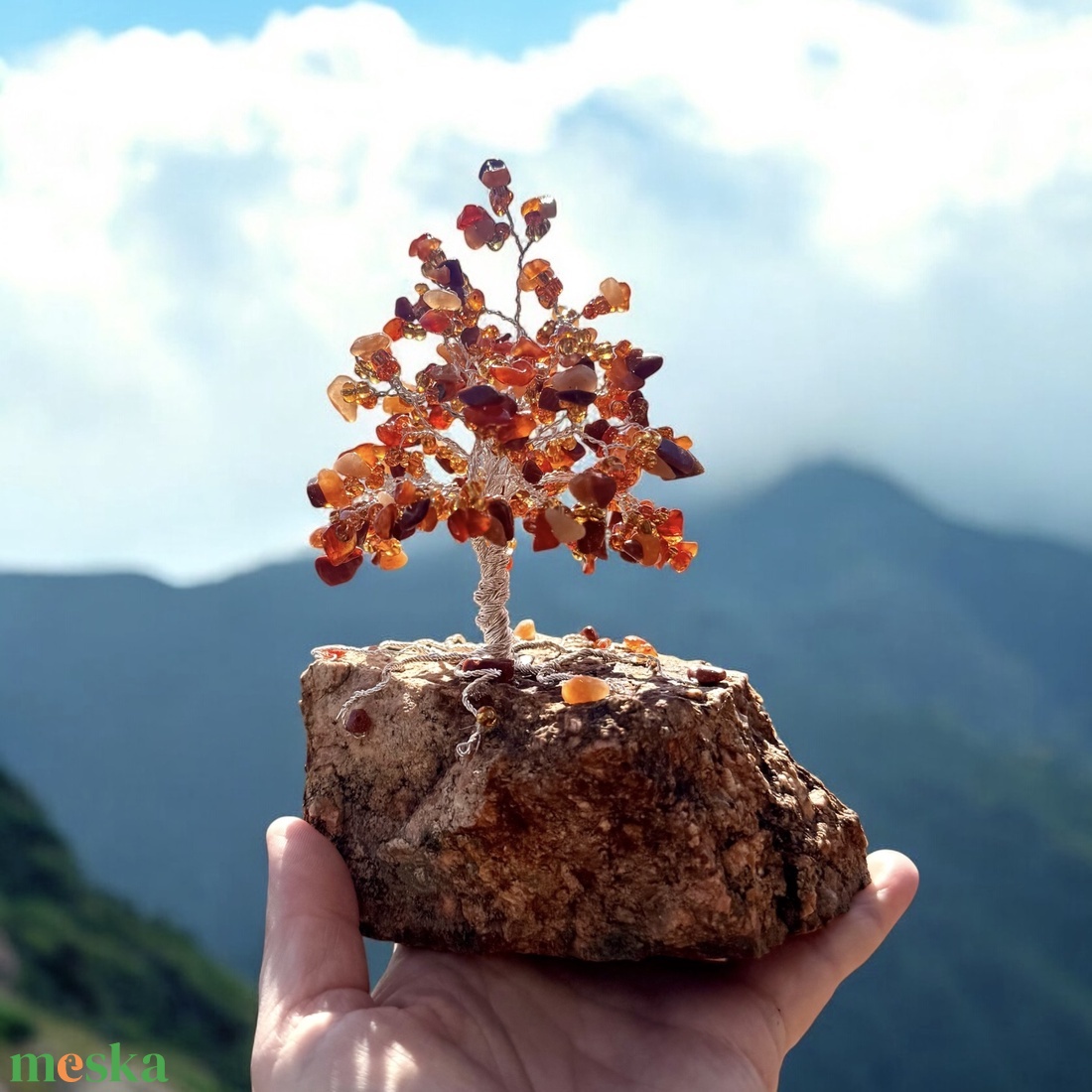 Kristály Fa ásványból, Bonsai kristály Ékszerfa szerencsefa, életfa, pénzfa, kristályfa kvarc kövekből drágakő fa - otthon & életmód - dekoráció - asztal és polc dekoráció - gyöngyfa, ásványfa - Meska.hu