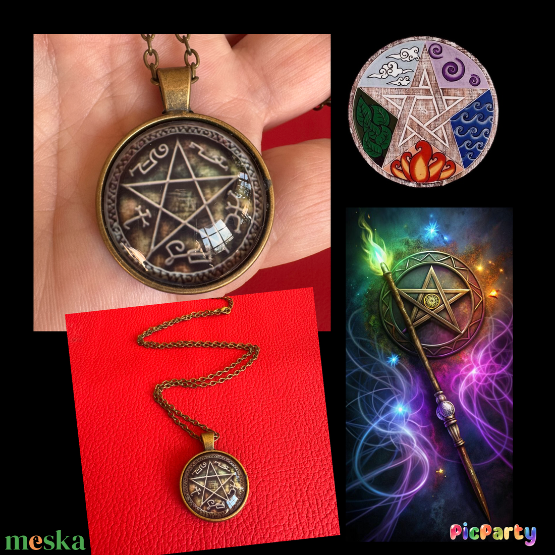 Boszorkány ékszer pentagramma nyaklánc, wicca ékszer, 5 elem nyakék, mágia ezotéria újjászületés ékszer boszi nyaklánc - ékszer - nyaklánc - medálos nyaklánc - Meska.hu Boszorkány ékszer pentagramma nyaklánc, wicca ékszer, 5 elem nyakék, mágia ezotéria újjászületés ékszer boszi nyaklánc - ékszer - nyaklánc - medálos nyaklánc - Meska.hu