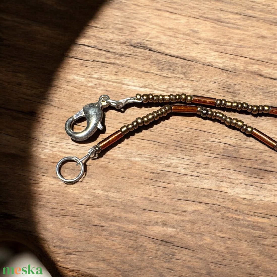 Férfi vagy UNISEX nyaklánc óarany-barna szmekből, hossza 45 cm, vintage vékony üveg nyaklánc férfiaknak - ékszer - nyaklánc - medál nélküli nyaklánc - Meska.hu Férfi vagy UNISEX nyaklánc óarany-barna szmekből, hossza 45 cm, vintage vékony üveg nyaklánc férfiaknak - ékszer - nyaklánc - medál nélküli nyaklánc - Meska.hu