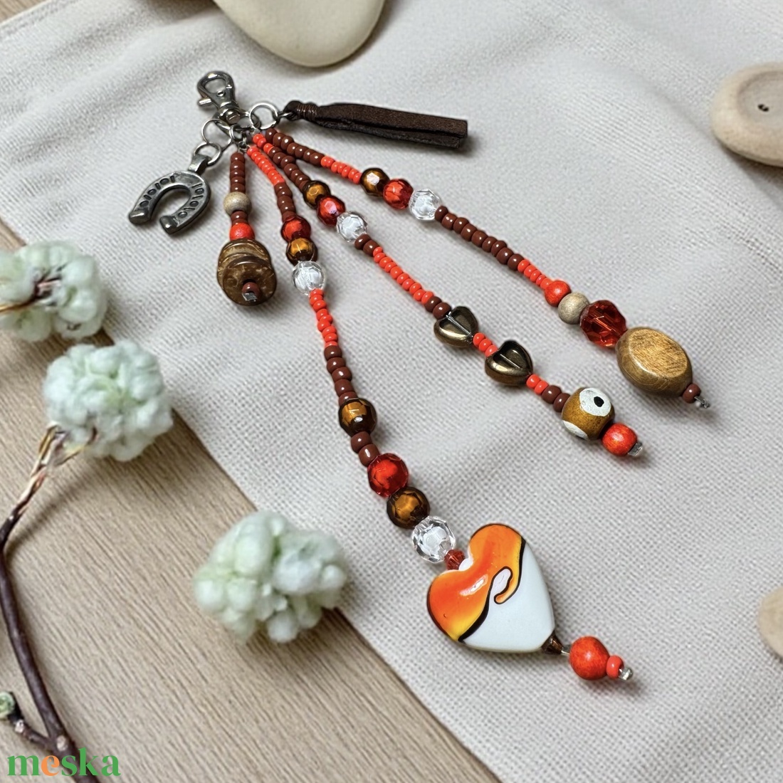 Muránói gyöngyös táskadísz vagy kulcstartó, táska dísz, gyöngy dísz, lámpagyöngy dísz kulcstartóra - táska & tok - kulcstartó & táskadísz - táskadísz - Meska.hu